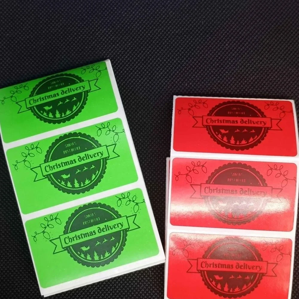 💙100 Christmas Post- Shipping Labels Thermal Packaging Stickers 2.25